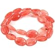 Cherry Glass Oval Beads Beading Flat 13x18mm 1 Strand