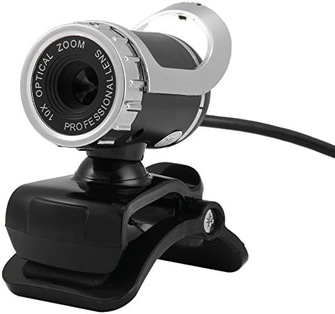 360 Degree Rotatory HD Webcam Clip-on Web PC Camera with MIC for Home Office (BLACK)