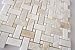 White Onyx Basketweave Mosaic Tile with White Onyx Dots, Cross-Cut, Polished - Sample