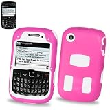 New Fashionable Perfect Fit Silicone Cover Hard Protector (Faceplate/Snap On) Cell Phone Case for RIM Blackberry Curve 8530 Sprint,Verizon,U.S. Cellular,Alltel - HOT PINK