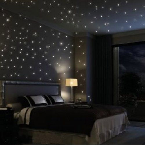 Fuloon Huge Set of 798/285 Glows The moon Beautiful Faery in the Dark Stars and Stick Wall Decals