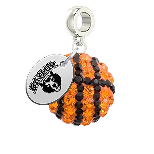 Baylor Bears Basketball Drop Charm Fits All European Style Bracelets