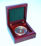 Mahogany Desk Compass by Stanley London