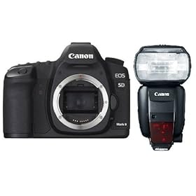 5D 600EX Saver Bundle, Canon EOS 5D Mark II 21.1MP Body + Canon Speedlite 600EX-RT Flash