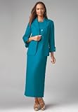 Jessica London Plus Size Ruffle Cuff Jacket Dress - Petite