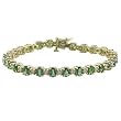 14K Yellow Gold Emerald and Diamond Bracelet