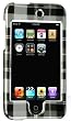 NEW Burbbery Checkbox Checkered Grey with Silver Snap-On Cover Case Cell Phone Protector for Apple Ipod Touch II 2nd Generation Gray