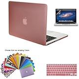 MacBook Pro 15" with Retina Display Case TECOOL&reg; 3 in 1 Ultra Slim Multi Colors Plastic Hard Case Cover, Silicone Keyboard Cover and Screen Protection for MacBook Pro 15" with Retina Display Model with TECOOL&reg; Logo Mouse Pad (MacBook Pro 15" with Retina Display Model: A1398, Pink)