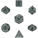 Polyhedral 7-Die Opaque Dice Set - Grey with Black