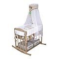 roba 8943-3 P56 BU - Stubenbett Babysitter 4 in 1, Liegefl�che 80 x 43 cm, Gesamtma� 45 x 85 cm, inklusive Matratze, Bettw�sche, Himmel und Himmelstange, ohne Inlett mit Kufen zum Wiegen