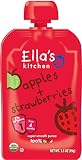 Ella's Kitchen Organic Stage 2, Apples + Strawberries, 3.5 Ounce (Pack of 6)