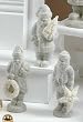 Pack of 6 Winter White Beaded Santa Claus Christmas Figures