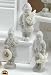 Pack of 6 Winter White Beaded Santa Claus Christmas Figures