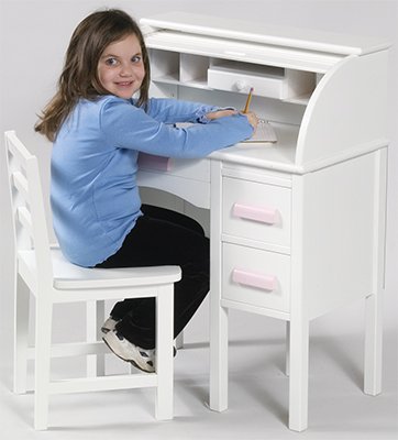 Guidecraft Jr. Roll Top Desk - White