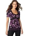 DKNY Jeans Petite Short-Sleeve Printed Top