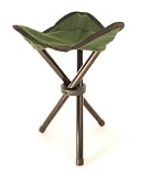 Mini Anglerstuhl Faltstuhl Falthocker Dreibeinhocker Grün - super Klapphocker für den Rucksack