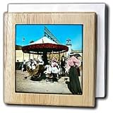 Scenes from the Past Magic Lantern Slide - Coney Island 1890s Magic Lantern Slide - Tile Napkin Holders