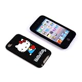 Smile Case Hello Kitty Black Silicone Full Cover Case for iPod Touch iTouch 4 4g 4th generation (it-HK Black2)