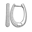 14K White Gold Diamond Hoop Earrings