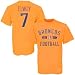 Men`s Denver Broncos #7 John Elway Orange Garment Washed Name & Number Tshirt