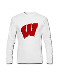 Apparel: Men NCAA Wisconsin Badgers Logo Personalized Cool Size L Color White Long Sleeve T-Shirts By Mjensen