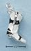 Enameled Ch-2316 : Sterling Silver Enamel Black & White Cowboy Boot Charm
