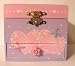 Purple and Pink Musical Jewelry Box in Heart Design w/Spinning Ballerina