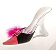 High Heel Wine Bottle Holder, Pink Scroll w/Maribou High Heel Wine Bottle Holder, Pink Scroll w/Maribou