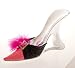 High Heel Wine Bottle Holder, Pink Scroll w/Maribou