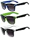 3 Pack Two Tone Vintage Smoke Lens Sunglasses White,Blue,Green