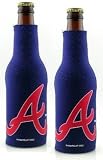 Atlanta Braves Beer Bottle Koozie | Braves Neoprene Bottle Suit with Zipper - Set of 2