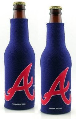 Atlanta Braves Beer Bottle Koozie | Braves Neoprene Bottle Suit with Zipper - Set of 2