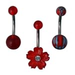 Set of 3 Acrylic Belly Rings - 14g 5/8 inc. Bar $2.30