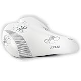 SELLE VILLE DE VÈLO FEMME CUIR VINTAGE pour Vélos 24 - 26 - 28 pouces - confort - FELIZ 1610 blanche (w) - Made in Italy
