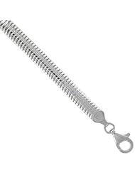 Sterling Silver Italian Oval Snake Chain 6mm Very Thick Nickel Free, sizes 16 - 20