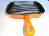 from Normandy enamelled cast iron skillet orange 24cm square (Model M24PSQS(UX))