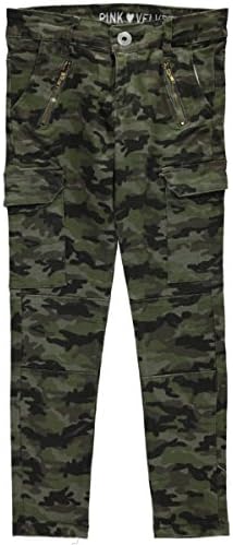 Pink Velvet Big Girls' "Undercover Style" Skinny Cargo Jeans - olive camo, 8
