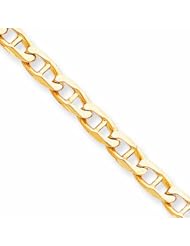 10K Gold 7mm Hand-Polished Anchor Link Chain 8 Inches