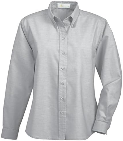 Il Migliore 77004 LADIES' WRINKLE RESISTANT LONG SLEEVE BUTTON-DOWN OXFORD SHIRT - QUICKSILVER 759 - M
