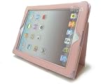 新型 iPad3 iPad2 対応 レザー ケース キズ防止 専用スタンド・マグネット機能付 カバー　ピンク 黒船