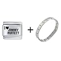 I Heart Jimmy Buffett Italian Charm Bracelet