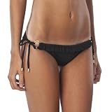 Xhilaration® Juniors Side Tie Swim Bottom with Ruffle Trim - Black/Gold