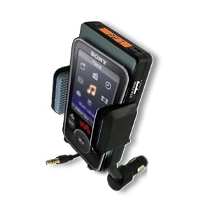 Advanced Car Mount System FM Transmitter & Charger for SONY Walkman Video MP3 and OLED Touchscreen MP3 Players