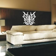 WANDTATTOO w973 Tribal Schmetterling Wandaufkleber 40x37 cm schwarz