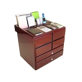 Masterpiece Charging Valet Organizer in Elegant Mahogany Piano Finish