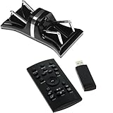 GTMax Black LED Dual Controller Cradle Charger + Mini DVD Blu-ray Wireless Remote Control for Sony P