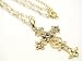 Gorgeous Fancy Ice & Aurora Borealis Crystal Cross Pendant/Charm Necklace Gold Tone w...
