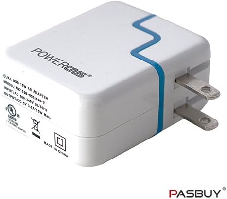 PASBUY® White Dual USB 3.1A (15W) Travel Wall Charger Designed for Apple and Android Devices+Free Bag