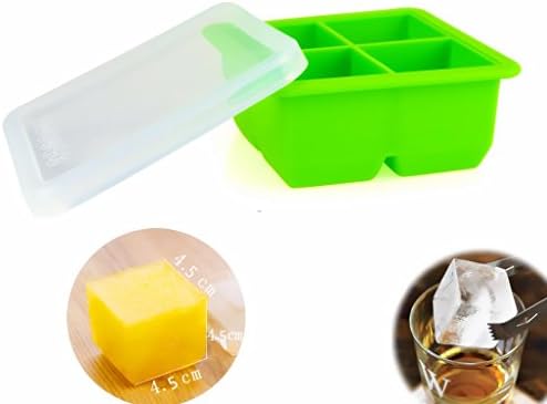 UMIKAkitchen Ice Pop Molds Silicone BPA Free, Ice Cube Tray Novelty Ice Maker Mold for Whiskey Cocktail Makes 4 Large Cubes