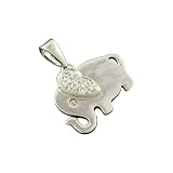Sterling Silver Cubic Zirconia Elephant Charm